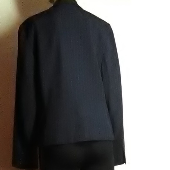 Chaps New Black Pinstripe Blazer Size 14 - Picture 4 of 7